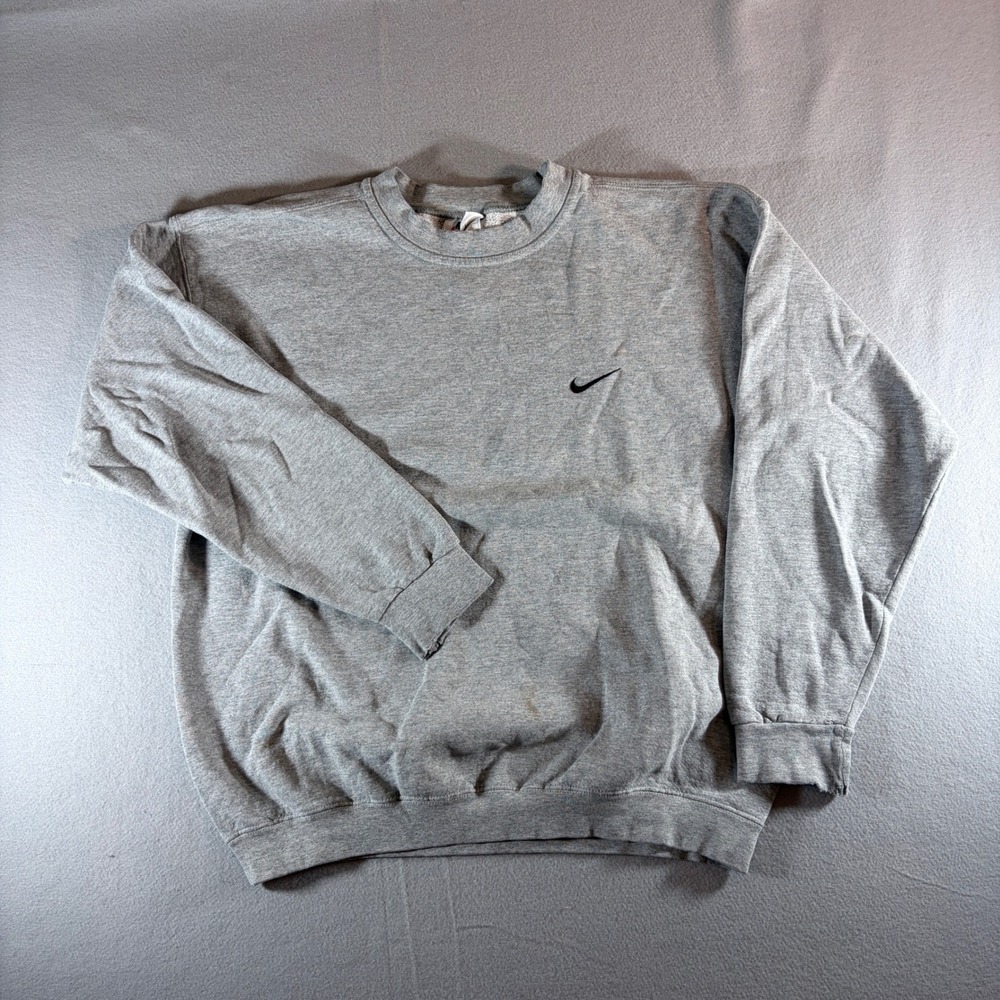 Vintage Nike Crewneck Sweatshirt Mens Large Gray Made in USA 90s White Tag
